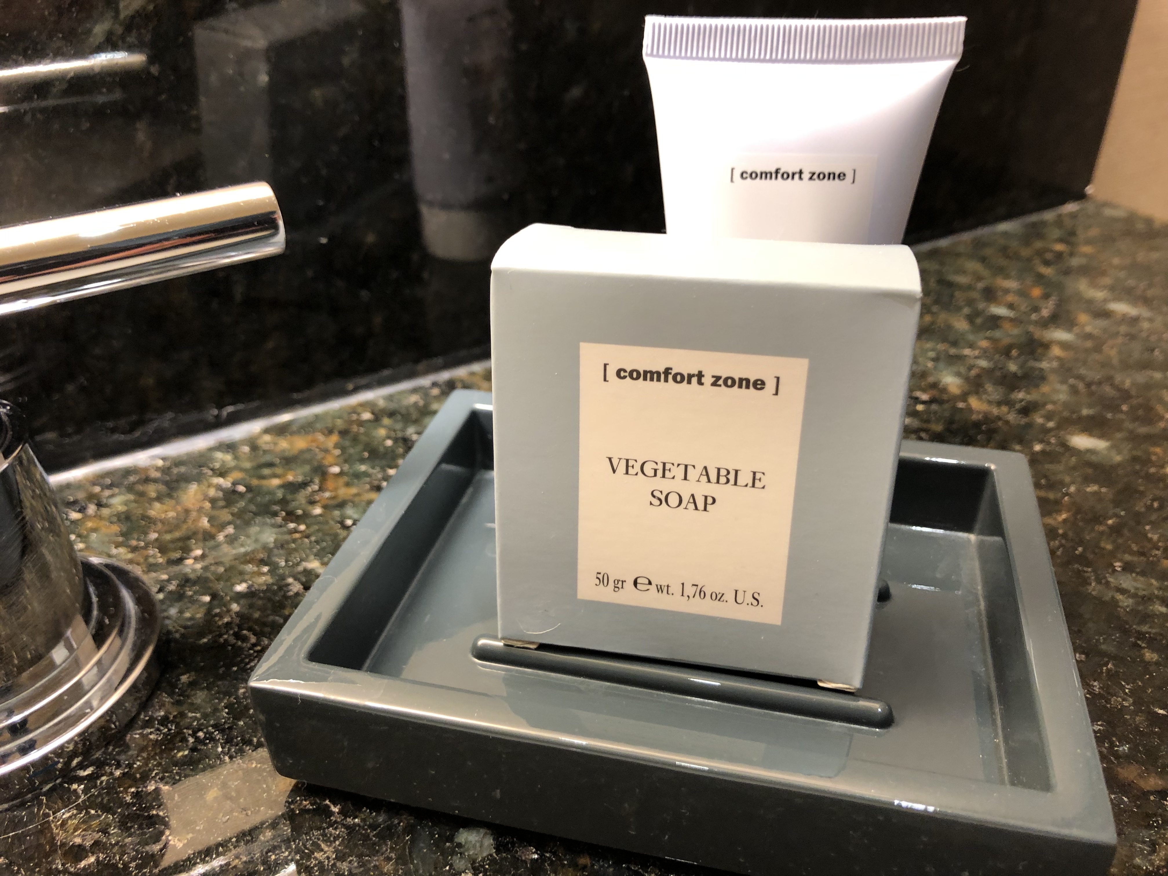 A box reading 'vegetable soap'