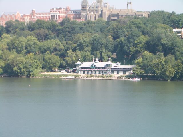 The Georgetown crew facility on the bank of the Potomac