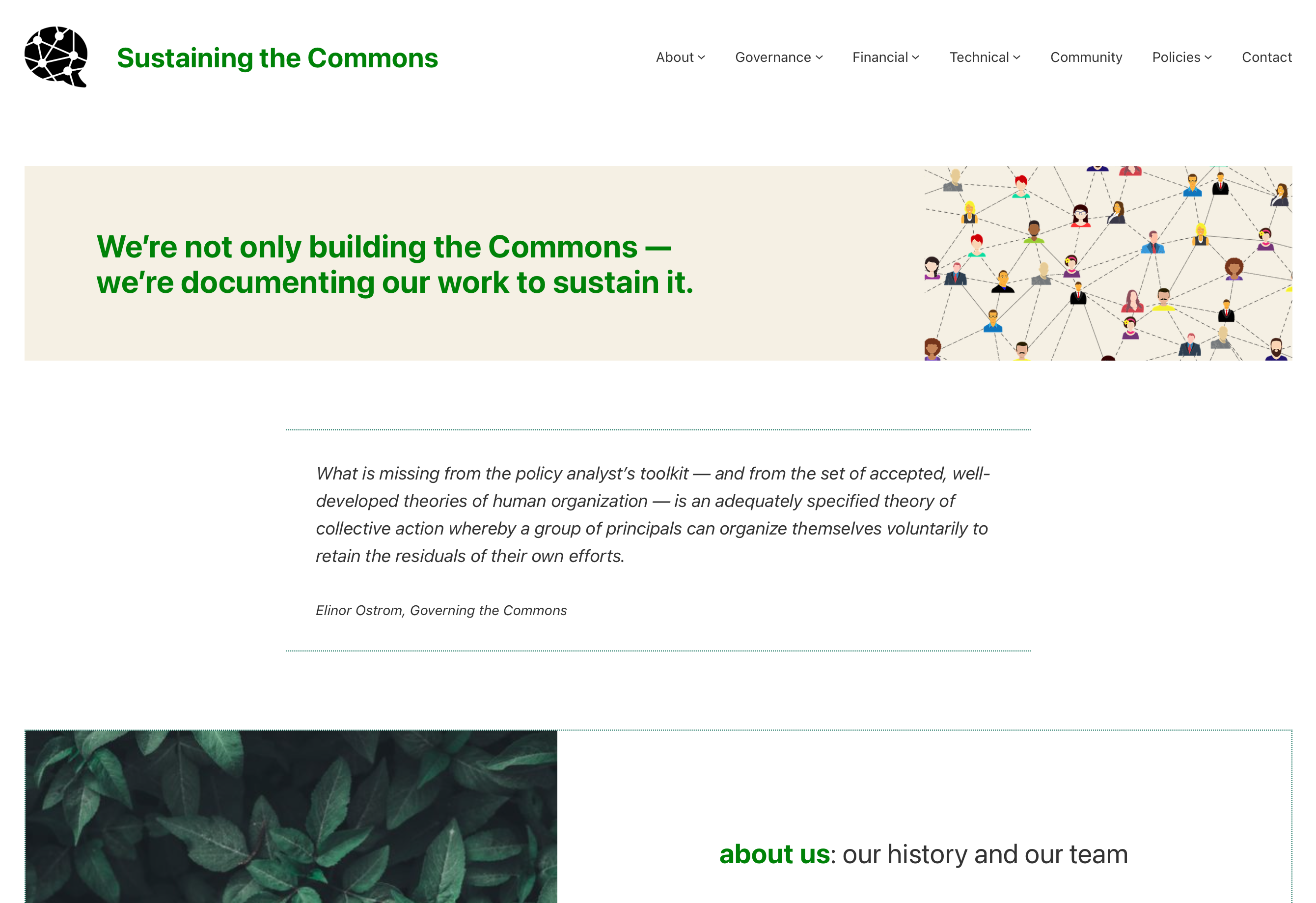 Screenshot of Sustaining site