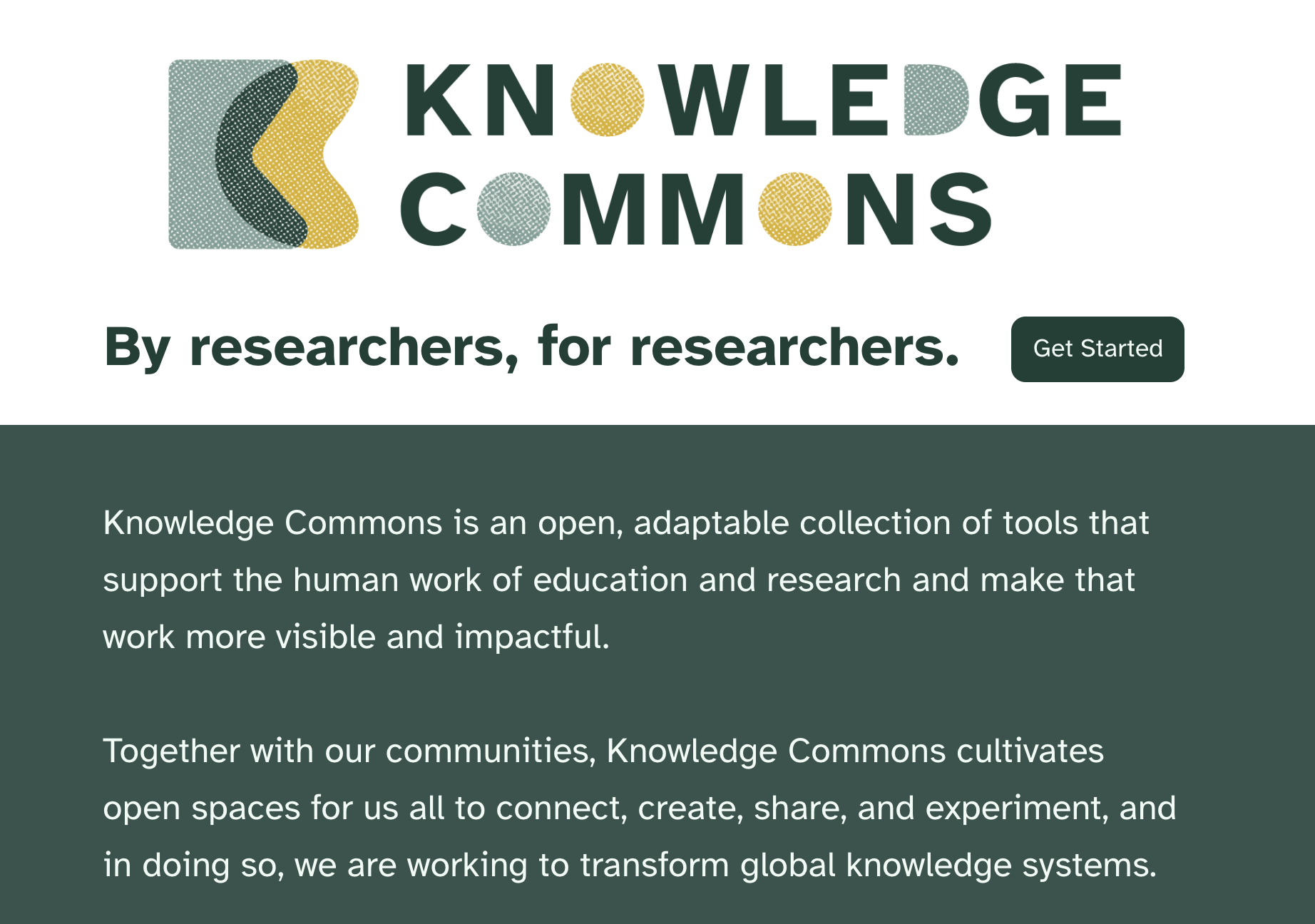 Screenshot of about.hcommons.org
