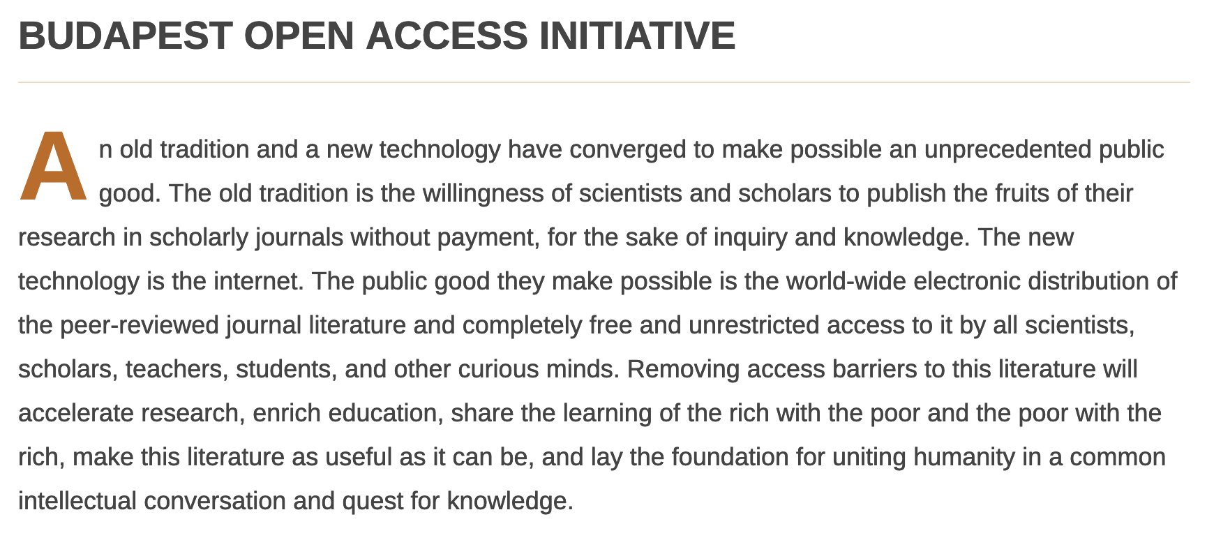 Budapest Open Access Initiative