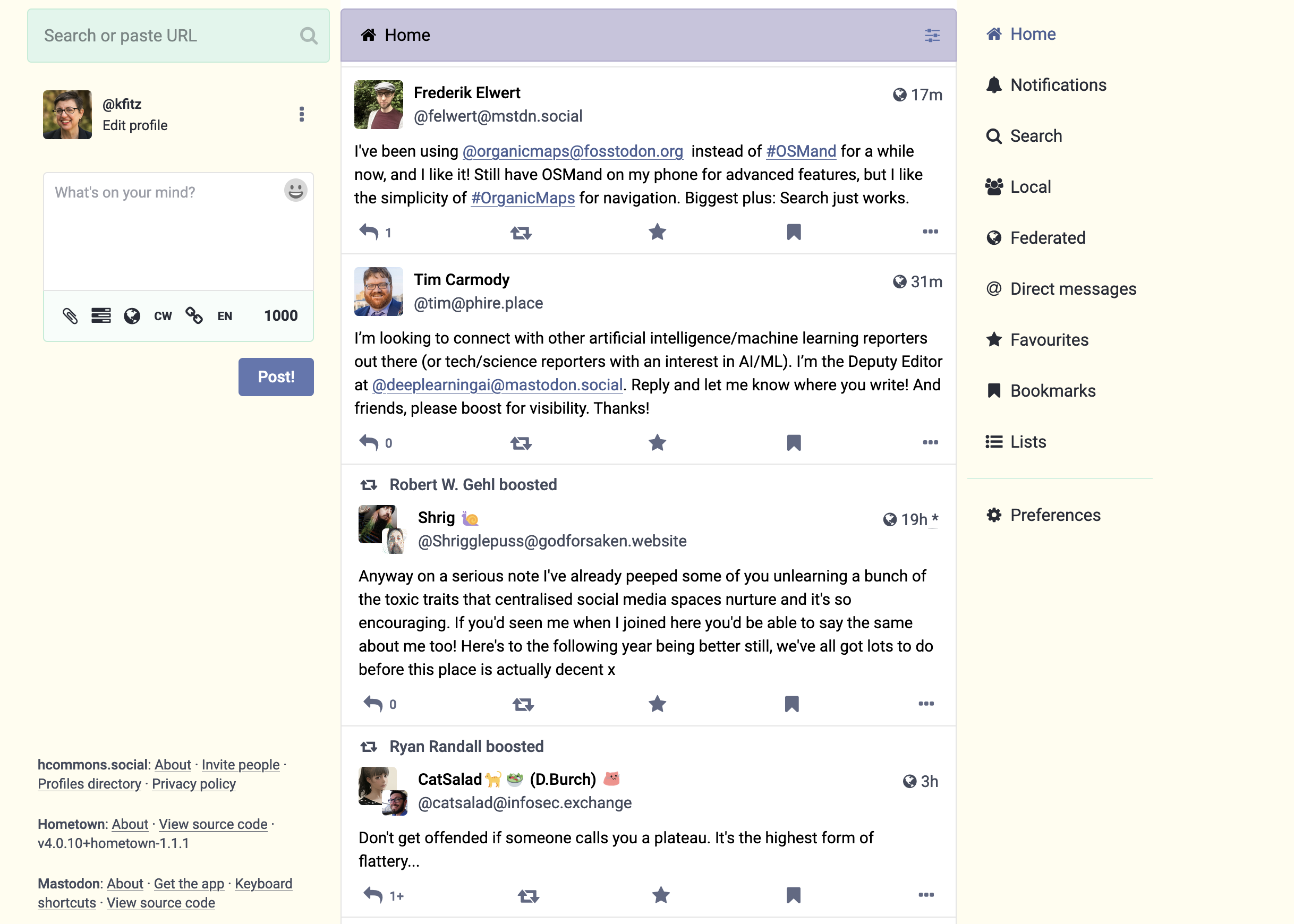 Screenshot of hcommons.social