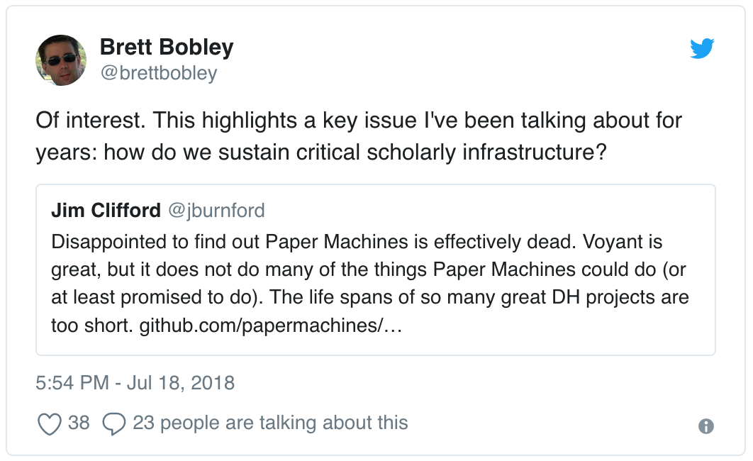 Tweet from Brett Bobley